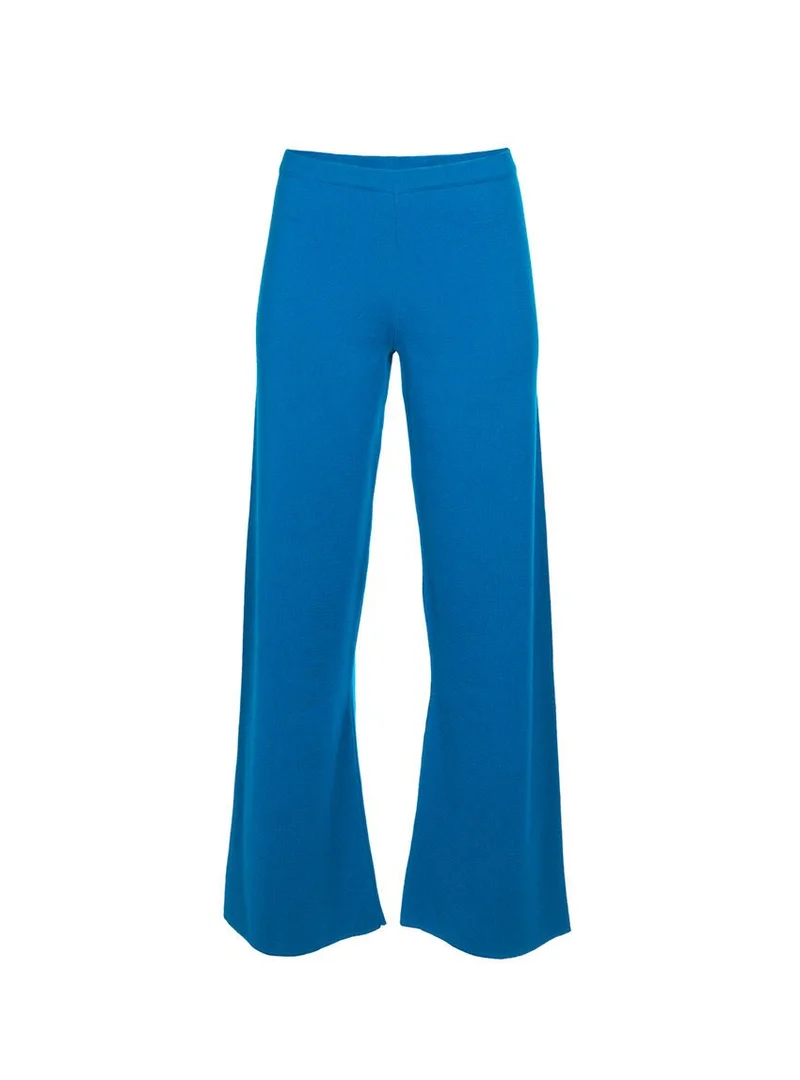 Pantalon en maille bleu électrique Alexia