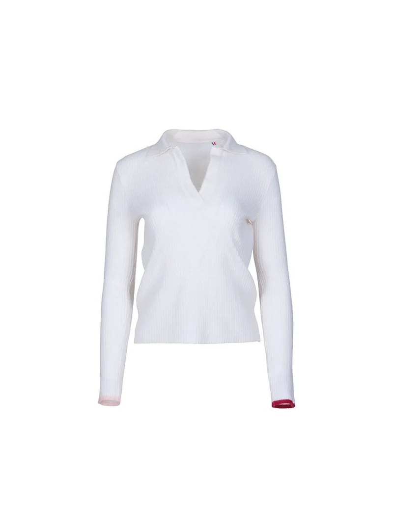 Polo laine et cachemire blanc Angélique