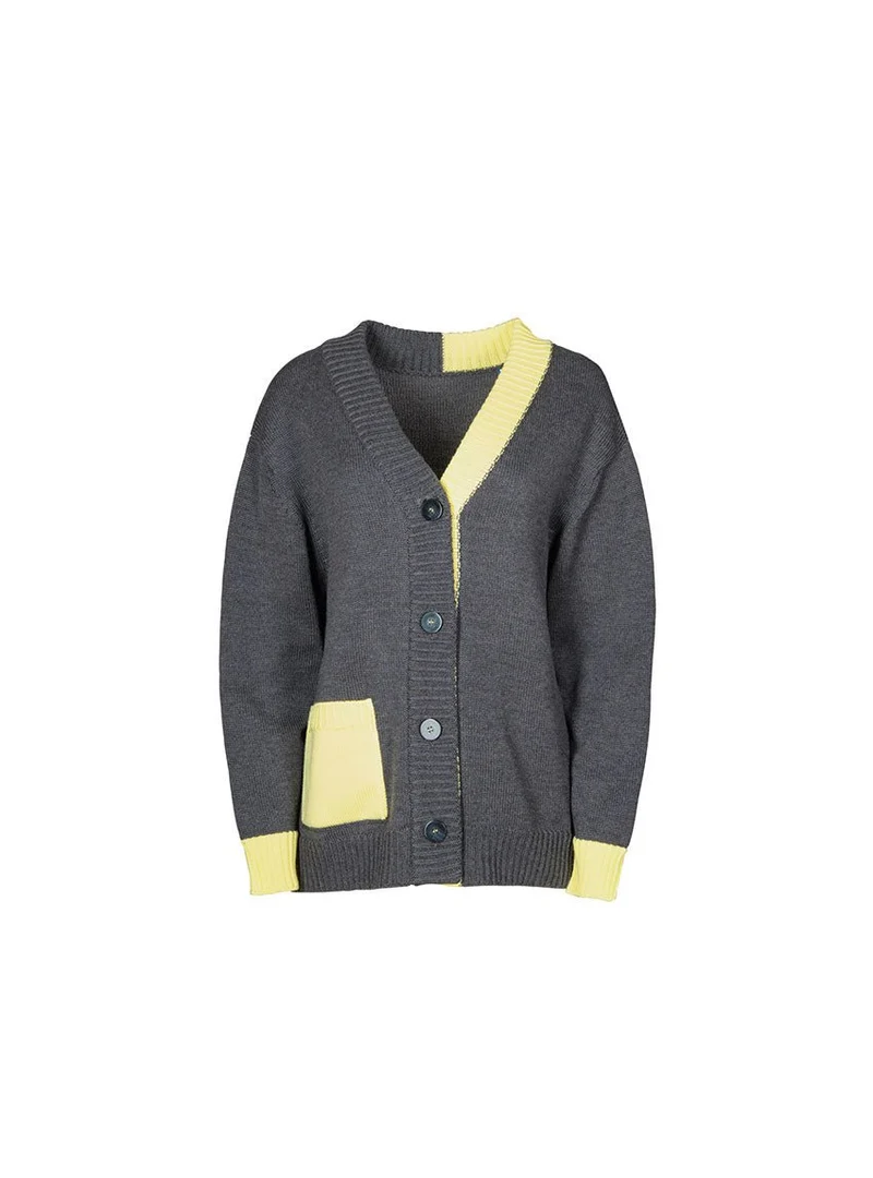 Gilet bicolore noir jaune Albertine