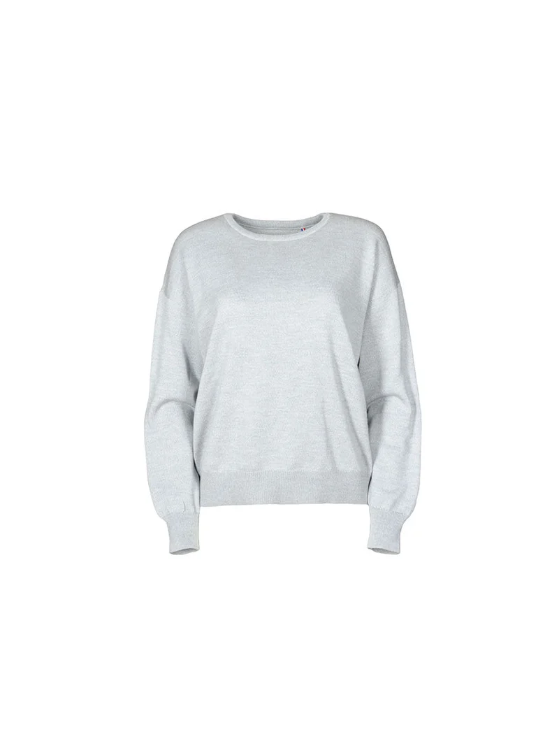 Pull col rond oversize gris Agathe