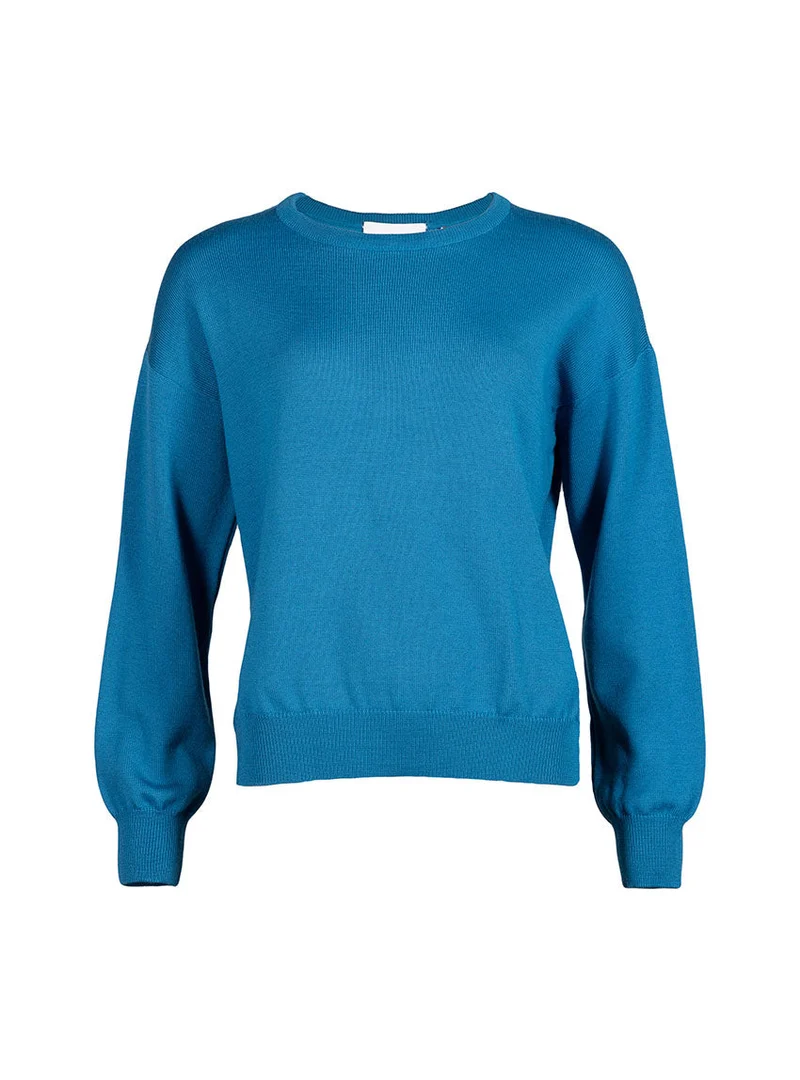 Pull col rond oversize bleu Agathe