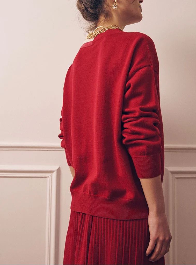 Gilet oversize rouge Annabelle