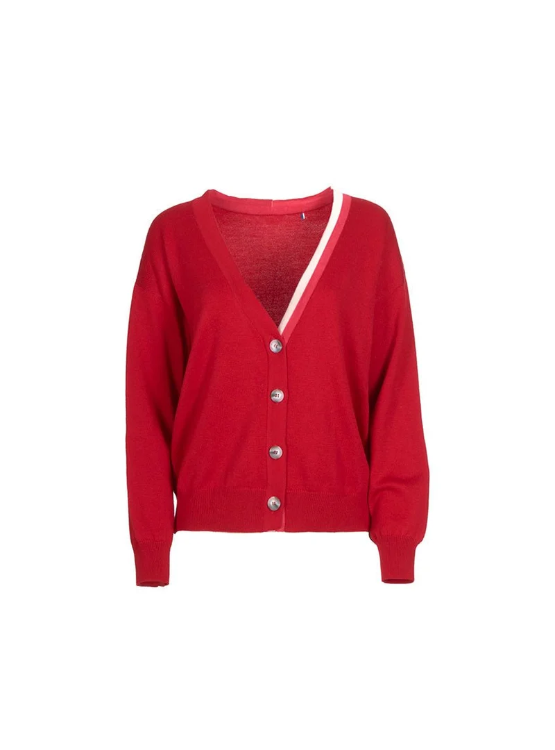Gilet oversize rouge Annabelle