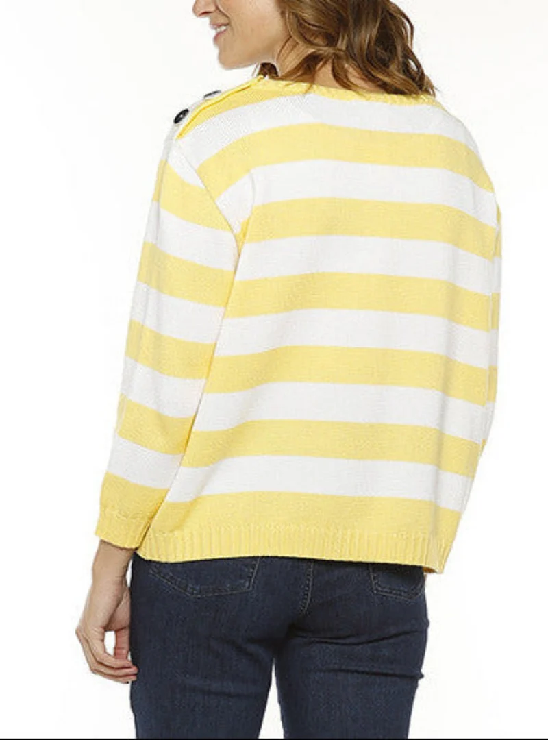 Pull marinière français - JAUNE CITRON