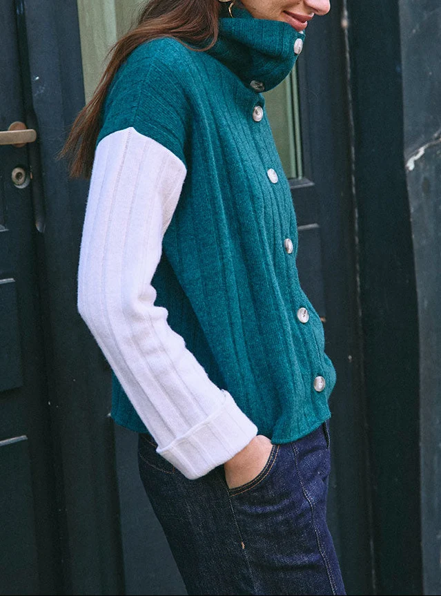 Gilet bicolore laine et cachemire Aubane