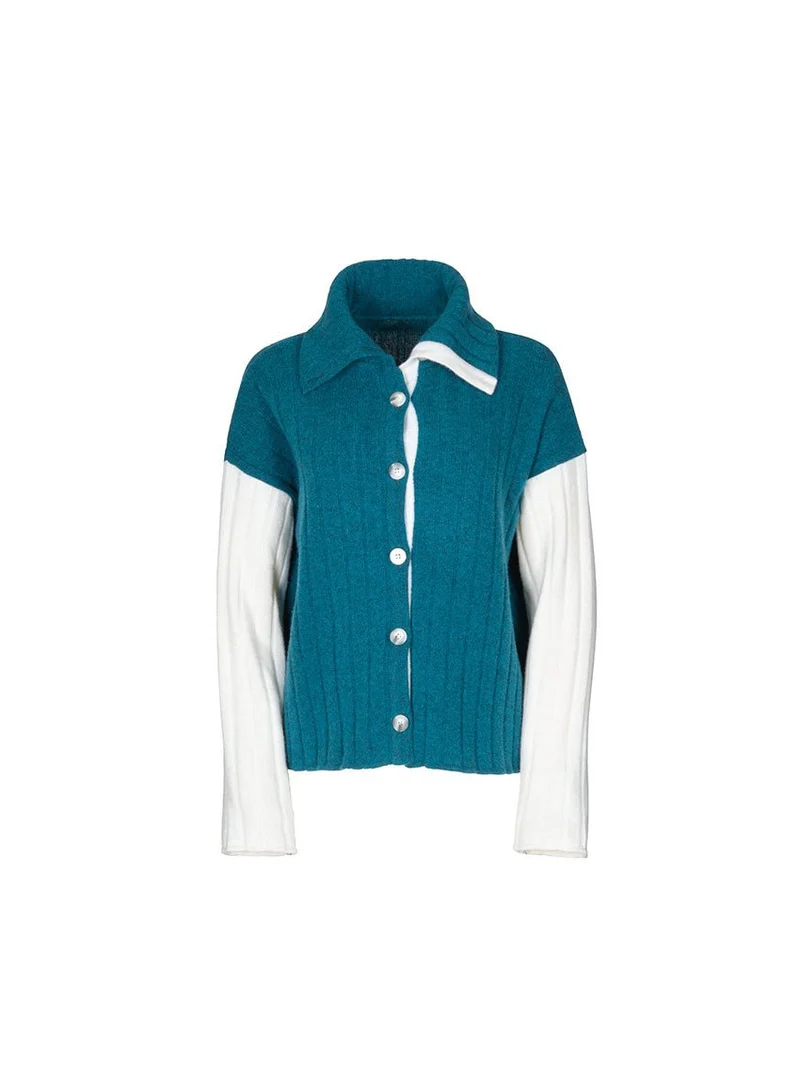 Gilet bicolore laine et cachemire Aubane