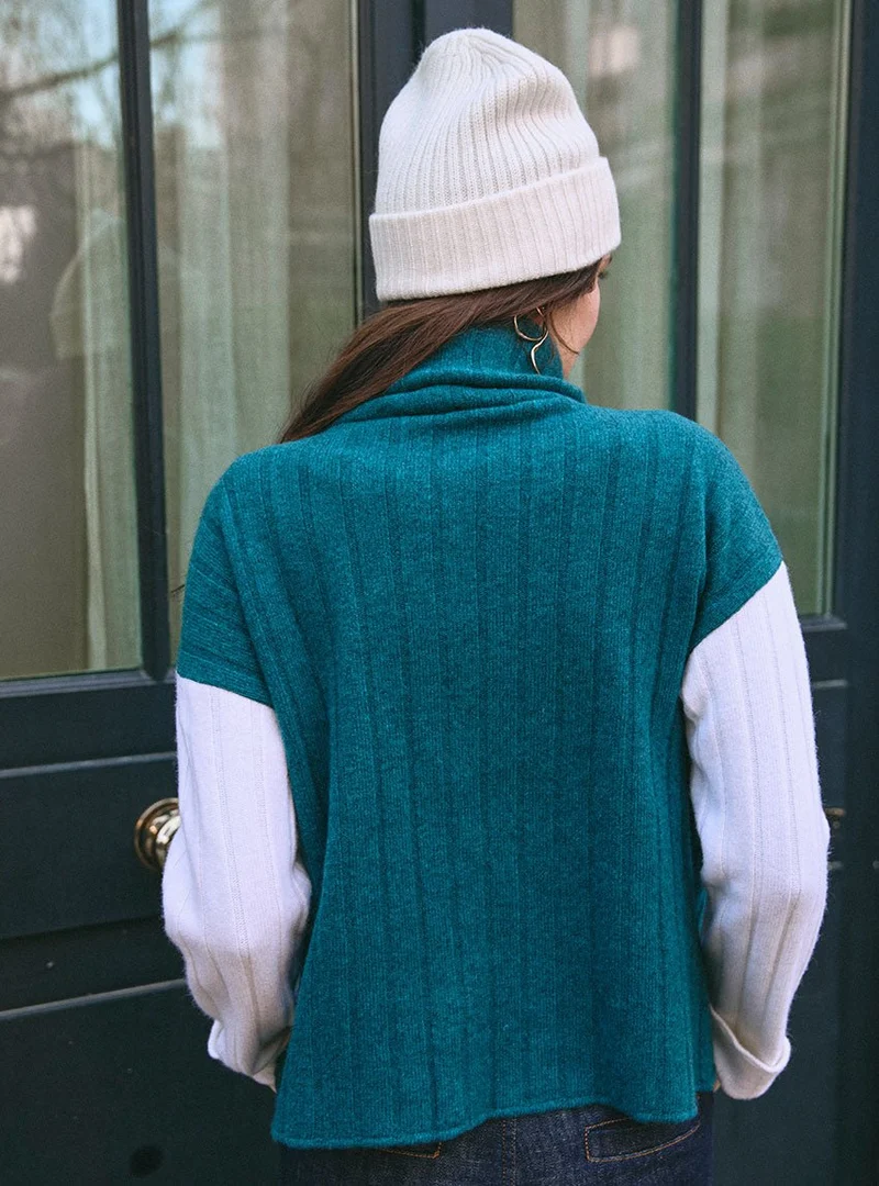 Gilet bicolore laine et cachemire Aubane