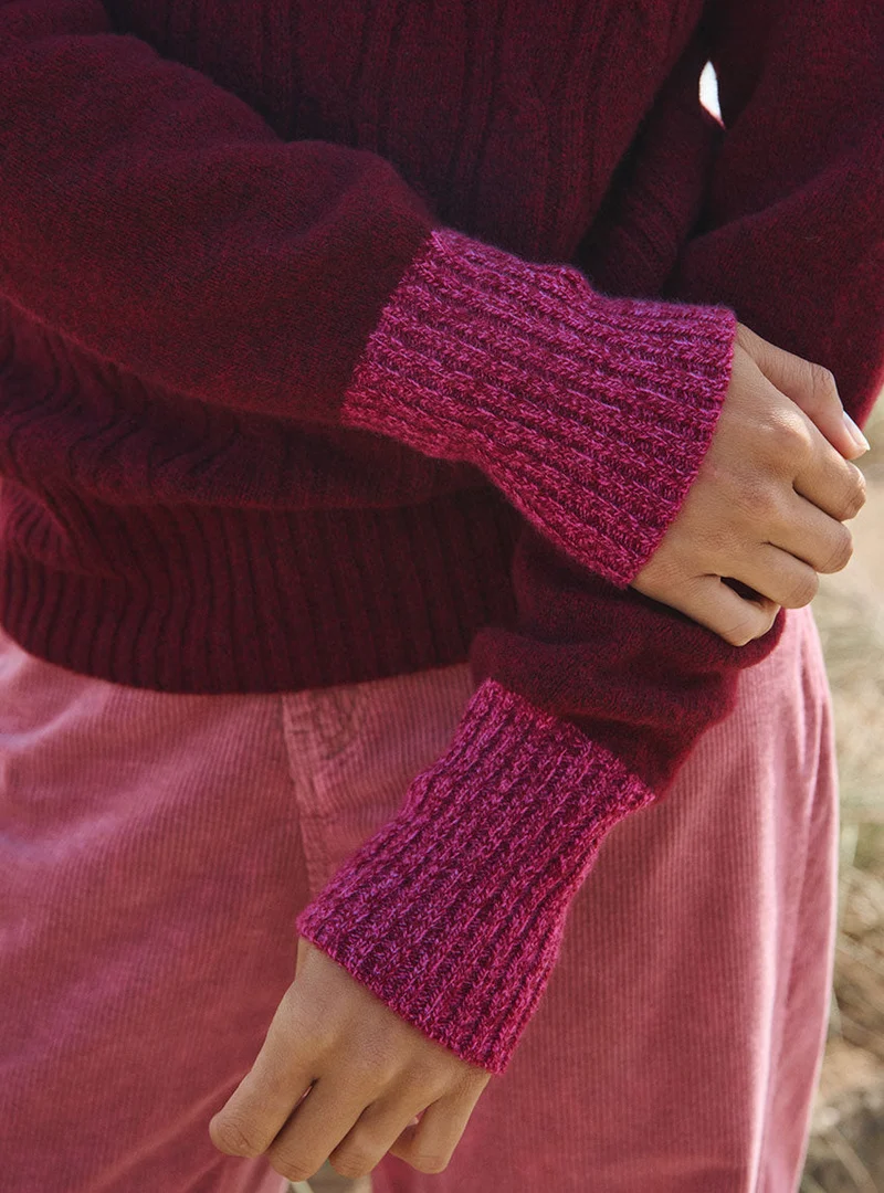 Pull col roulé bordeau Anna