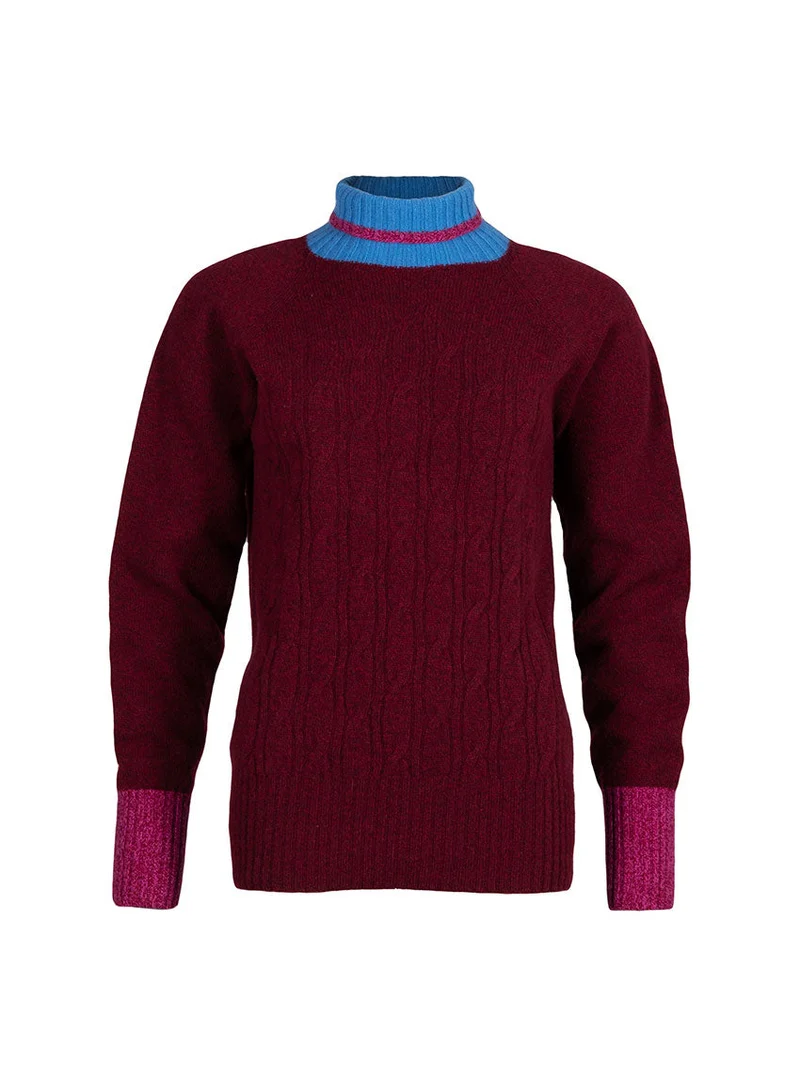 Pull col roulé bordeau Anna