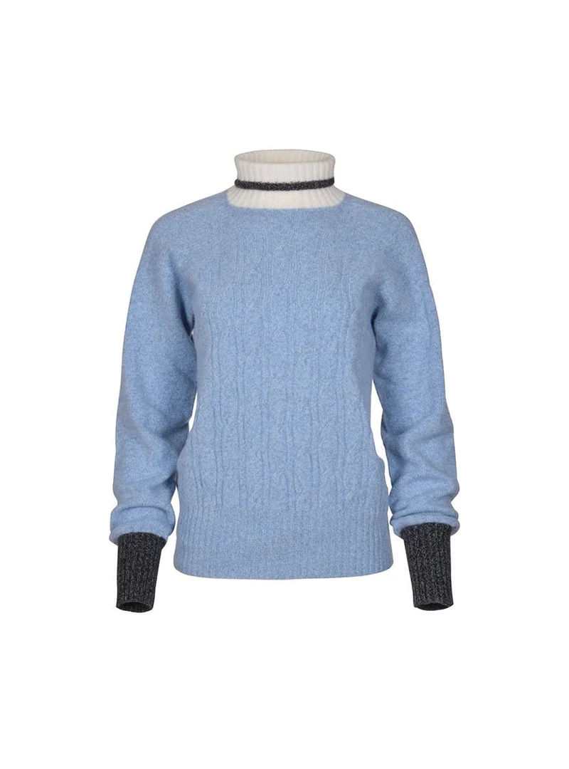 Pull col roulé bleu Anna