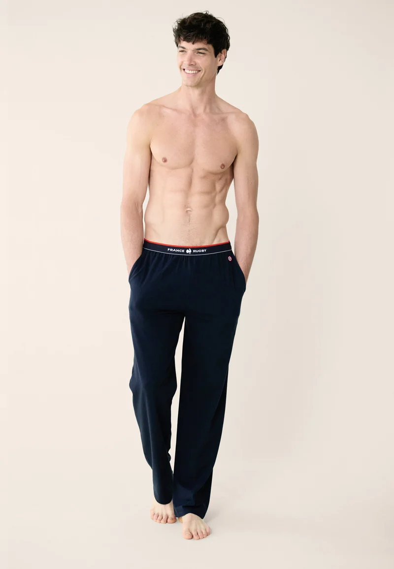 Pantalon de pyjama bleu marine - Toudou Marine France Rugby