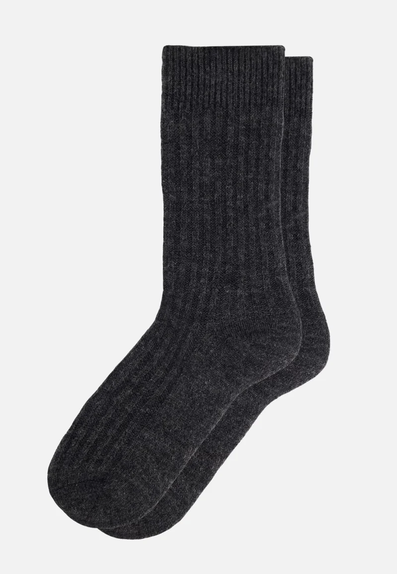 Chaussettes mi-hautes grises avec mohair - Andy Gris Chine