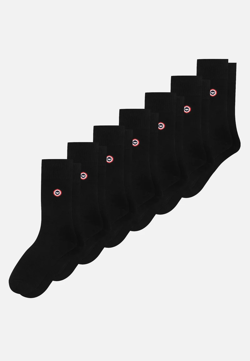 Lot de 7 chaussettes mi-hautes noir en coton - Chaussettes Noir