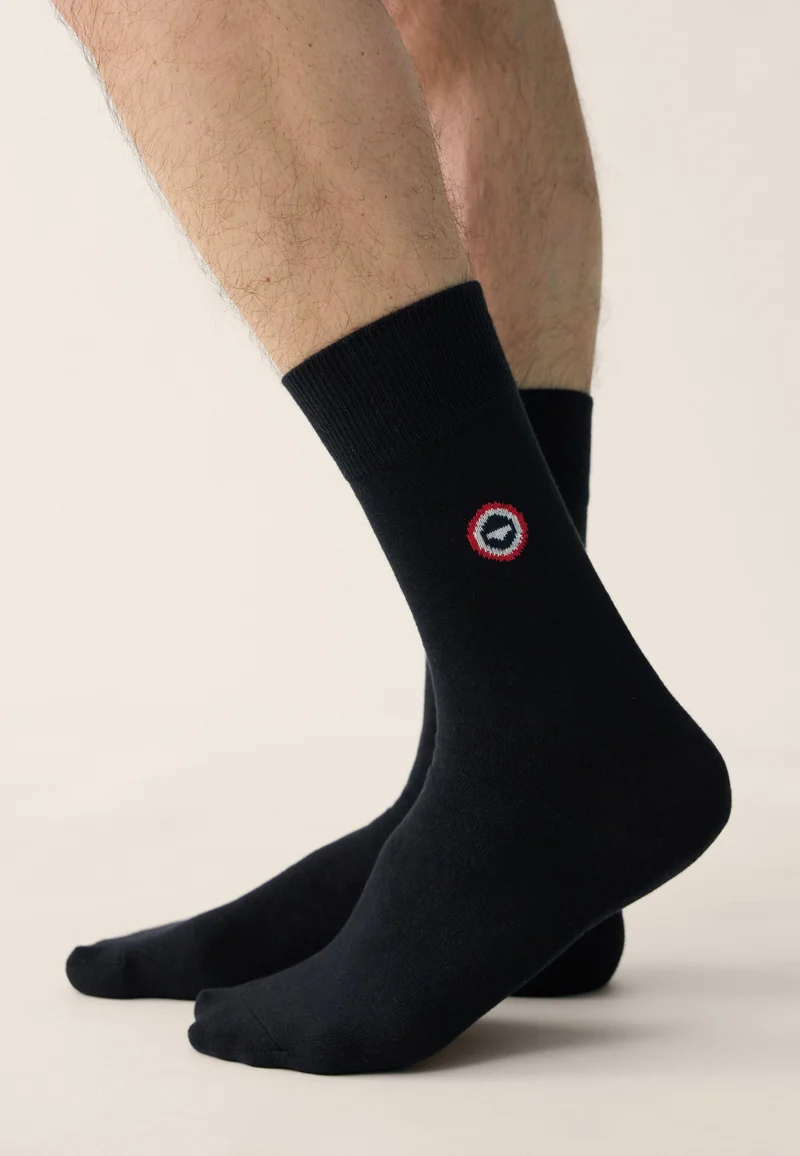 Chaussettes mi-hautes unies noir - Robuste Noir