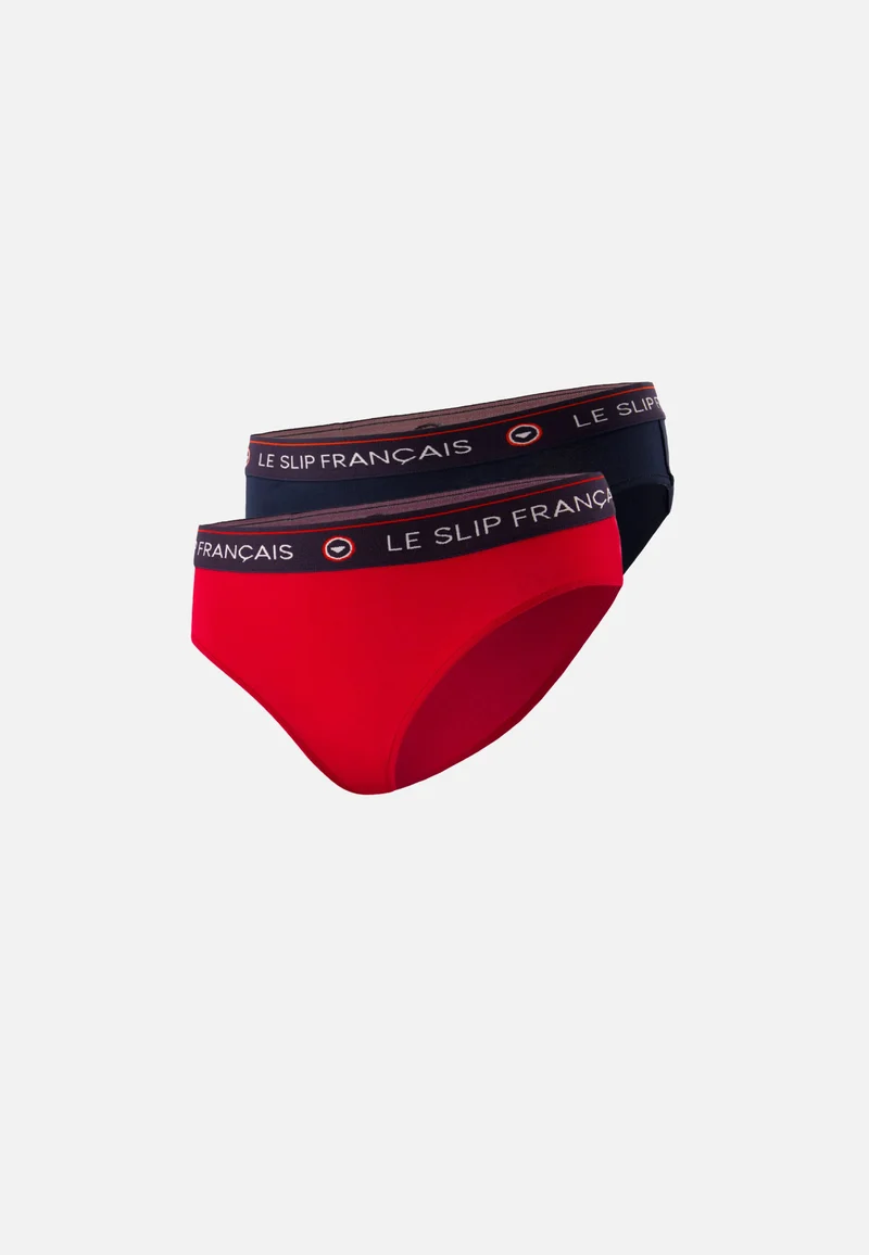 Lot de 2 culottes en coton - Culottes Rieuse Marine Rouge Cerise