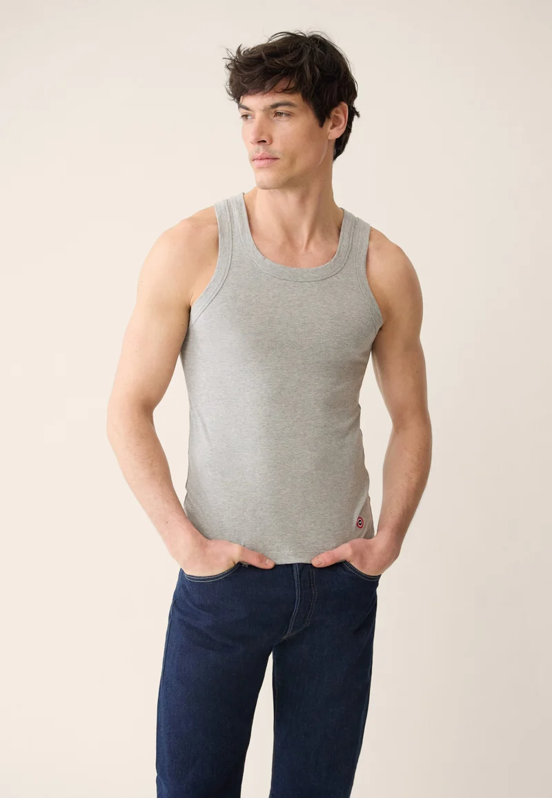 Lot de 3 débardeurs en coton - Débardeurs Fulminant Gris Chiné Noir Blanc