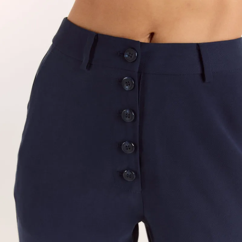 Pantalon Droit Style 90s - Bleu Marine