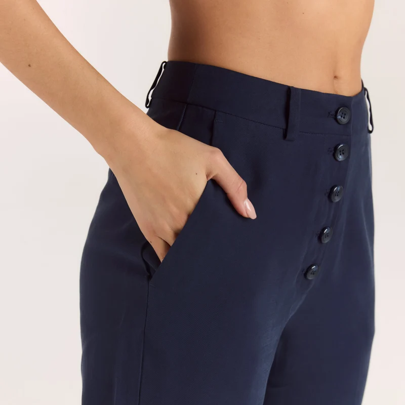 Pantalon Droit Style 90s - Bleu Marine