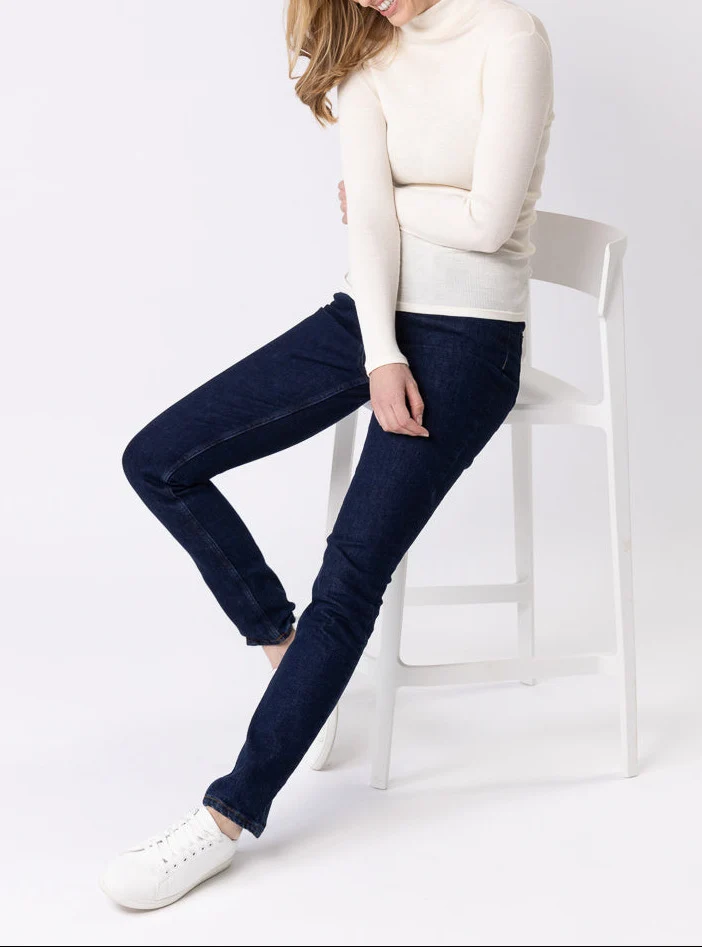 Pull chaussette femme col montant blanc