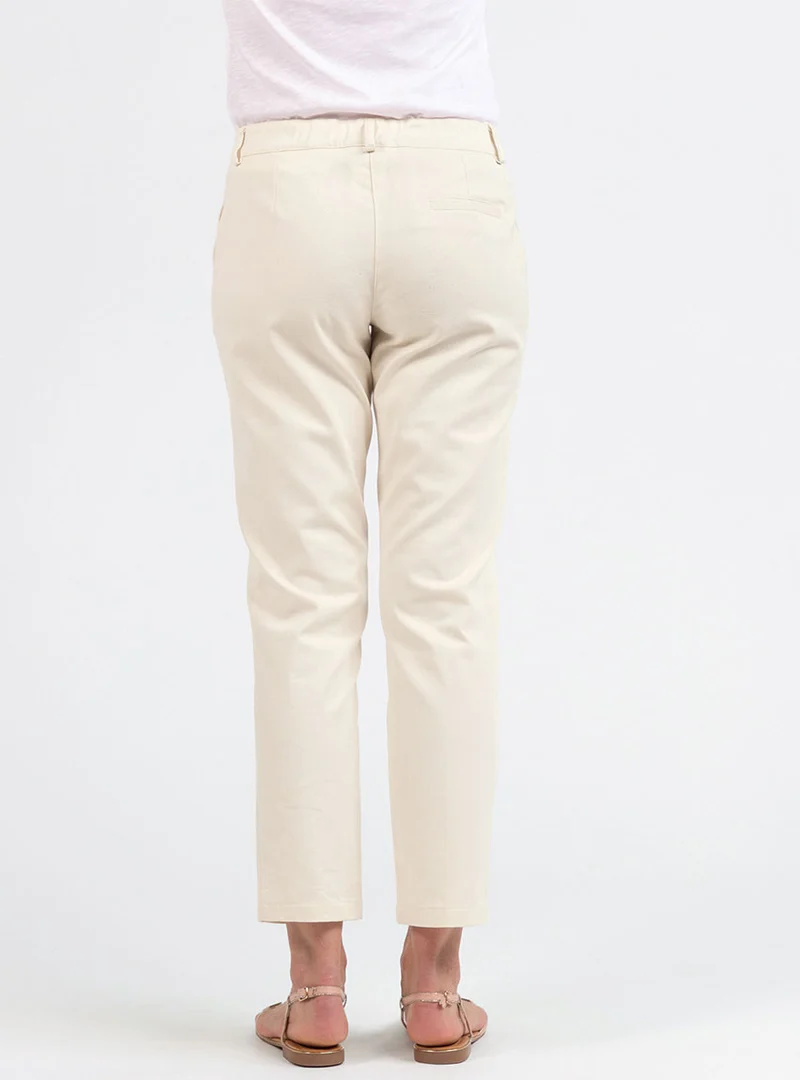 Pantalon chino femme en coton blanc naturel