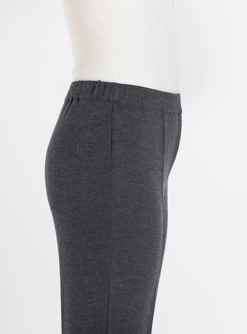 Pantalon femme en laine gris anthracite