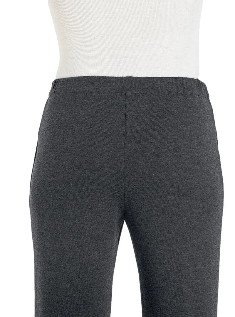 Pantalon femme en laine gris anthracite