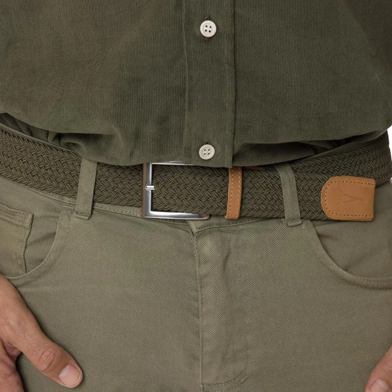 Ceinture tressée - Kaki