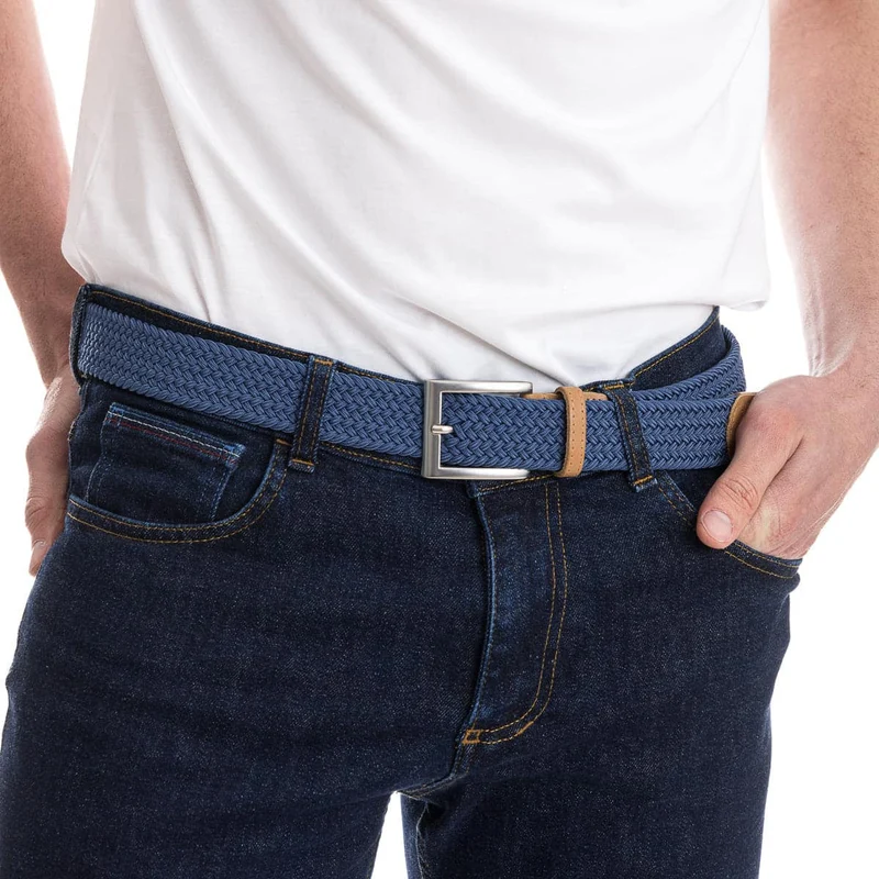 Ceinture tressée - Bleu