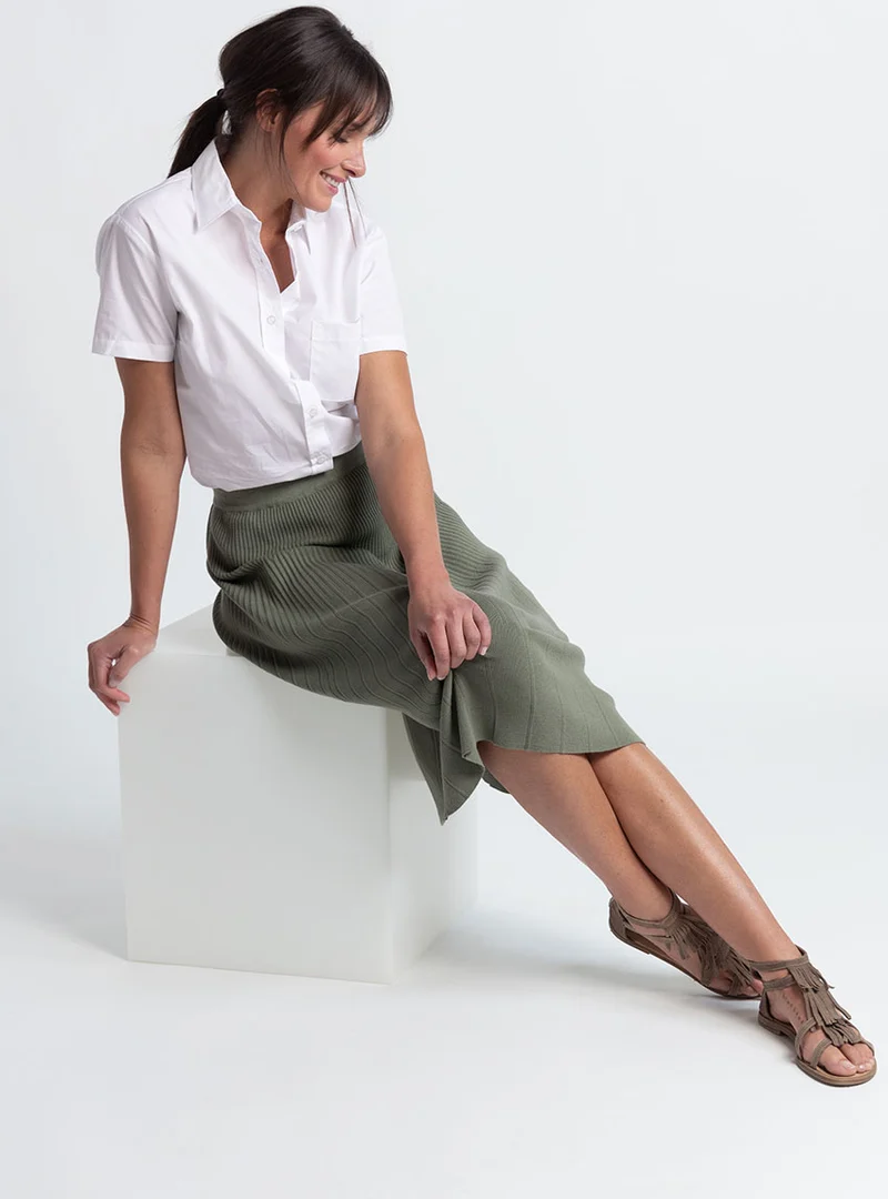 Chemisier femme manches courtes coton blanc