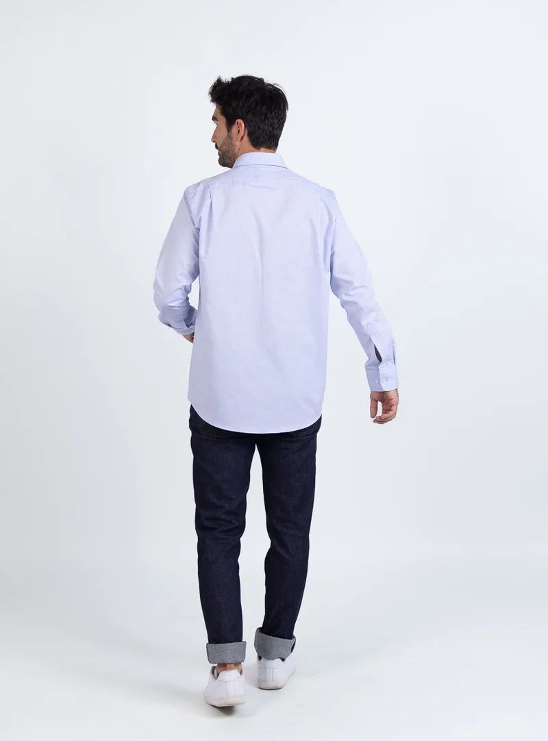 Chemise homme en coton bleu ciel