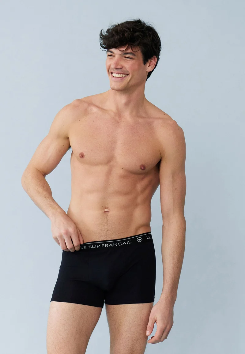 Lot de 7 boxers en coton - Boxers Marinière Bleu Marine Blanc Noir Gris Bleu Rouge