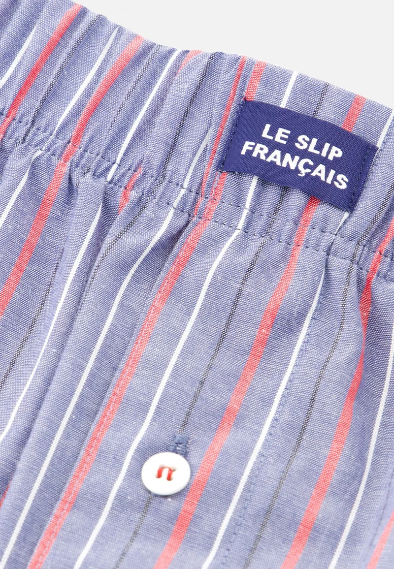 Caleçon à rayures tricolores en coton - Jacques Rayures Tricolores