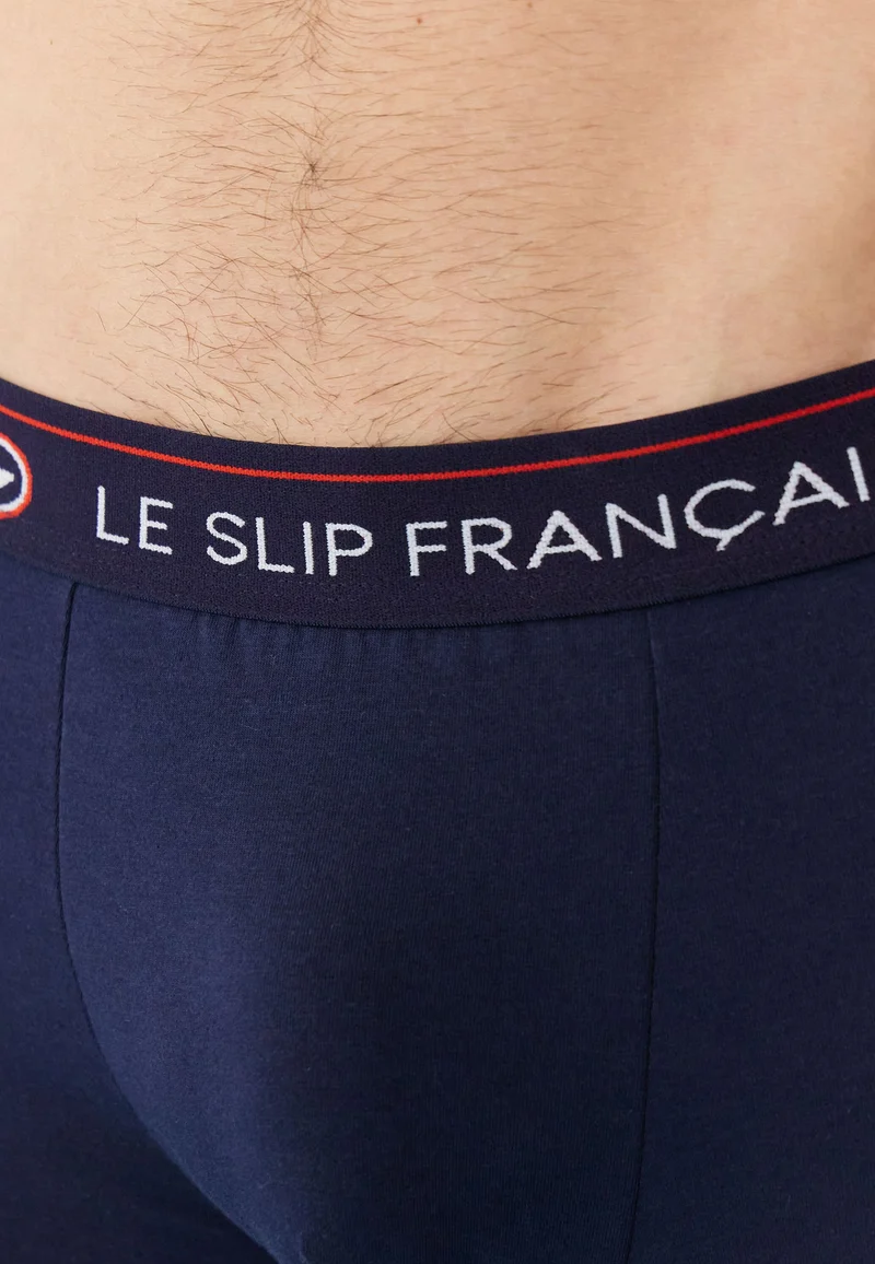 Lot de 5 boxers en coton - Boxers Noir Bleu Bleu Marine Gris Chiné Rouge