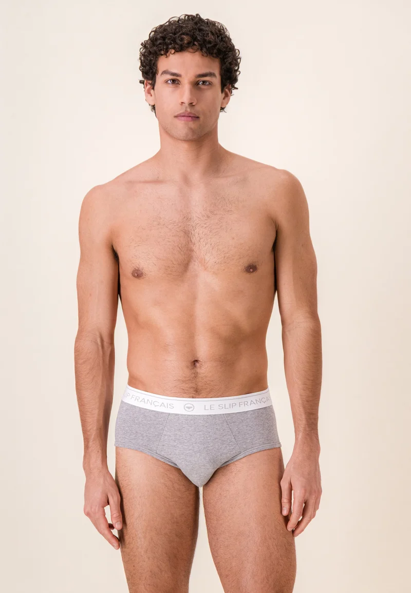 Slip gris en coton - Intrépide Gris Chiné