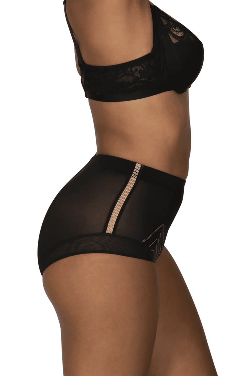 Culotte Haute Body Galbe Elégance - Noir dune