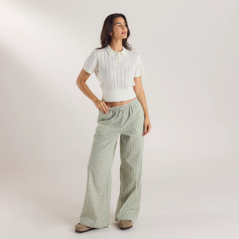Polo en Maille Transparente - Crème