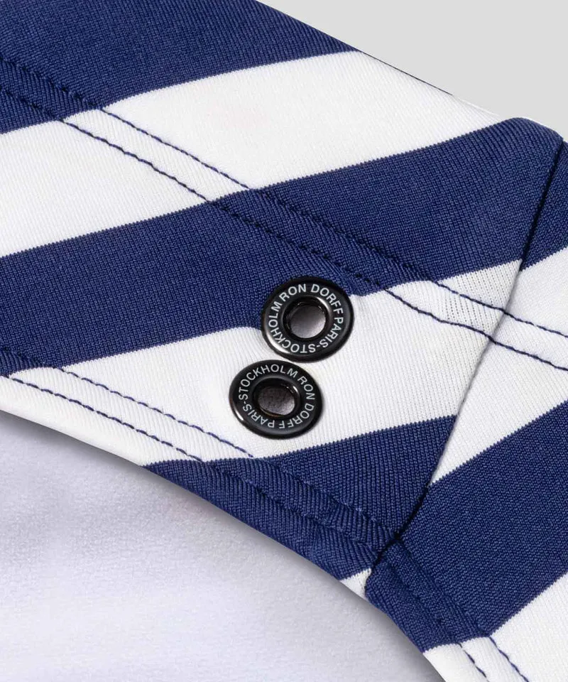 Slim Swim Briefs w. Stripes: Navy/White