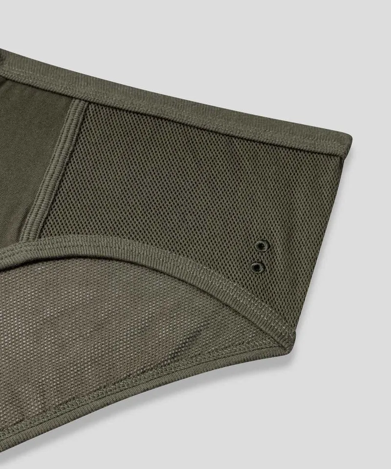 Mesh Y-Front Briefs: Military Green