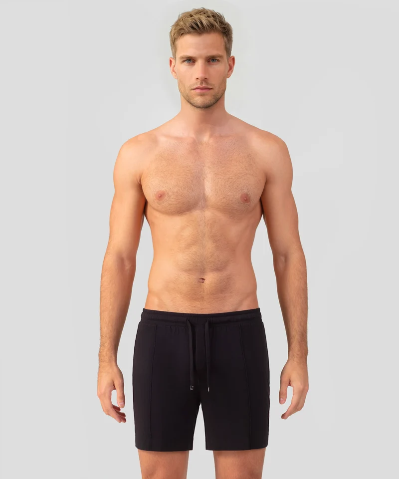 Cotton-Modal Home Shorts: Black