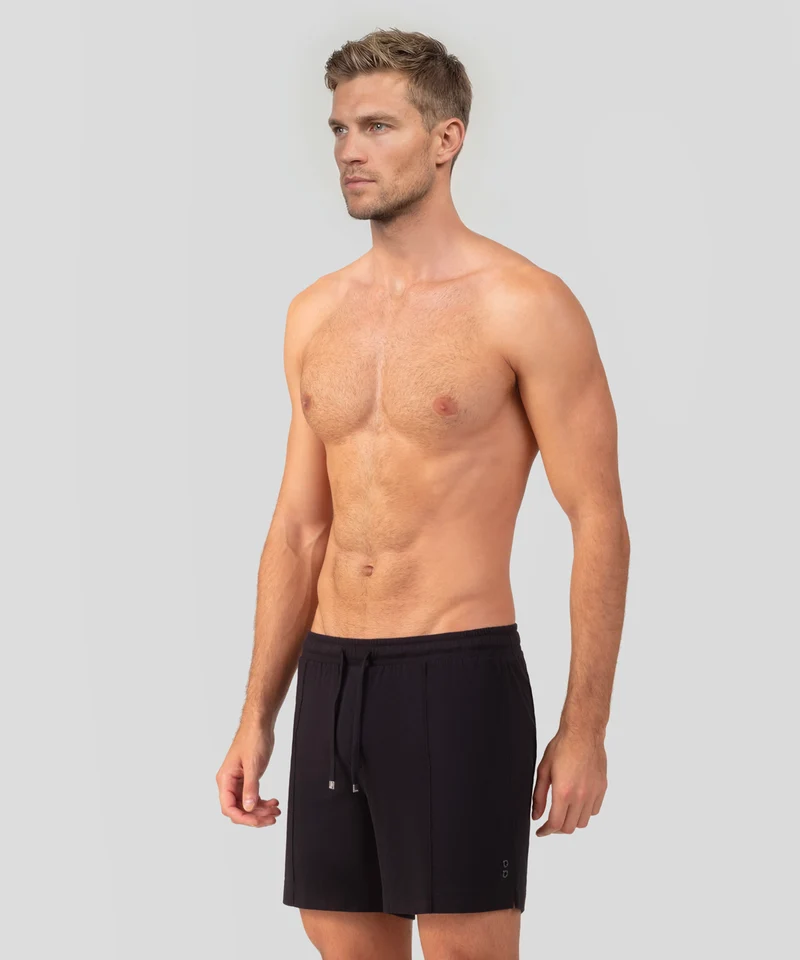 Cotton-Modal Home Shorts: Black