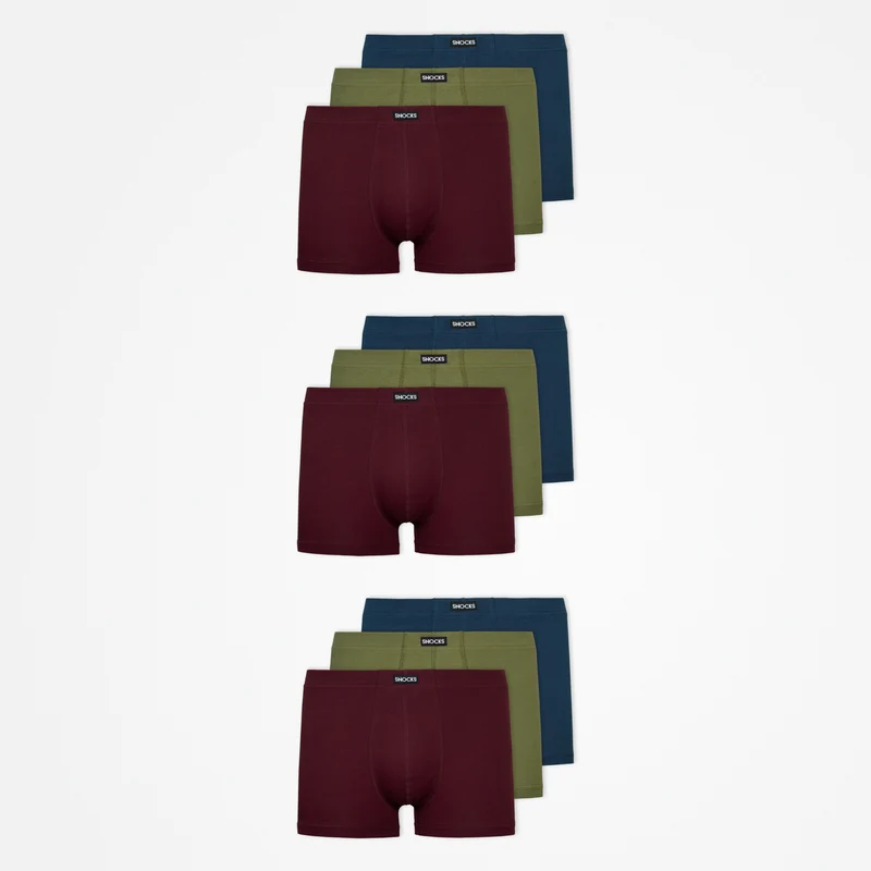 Retro Boxershorts | Mix (Rot/Olive/Blau)