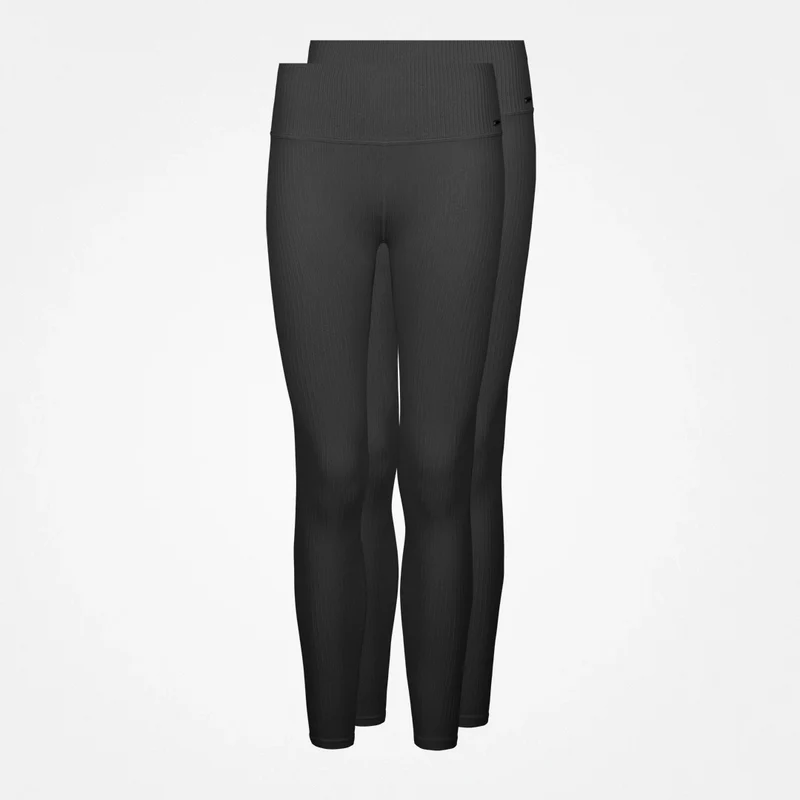 Gerippte Leggings | Schwarz