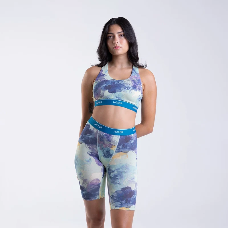 Biker High Waisted Tidal Bloom