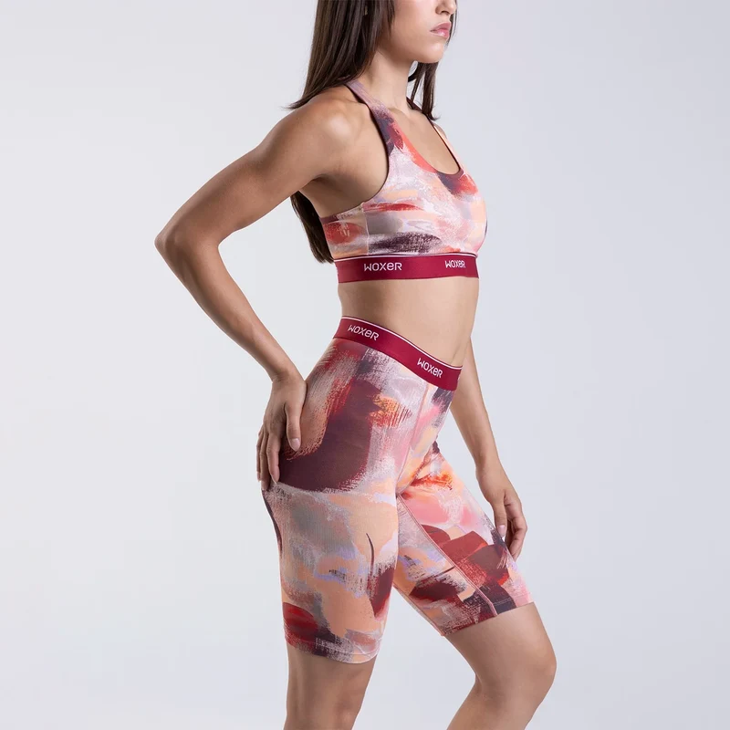 Biker High Waisted Crimson Canvas
