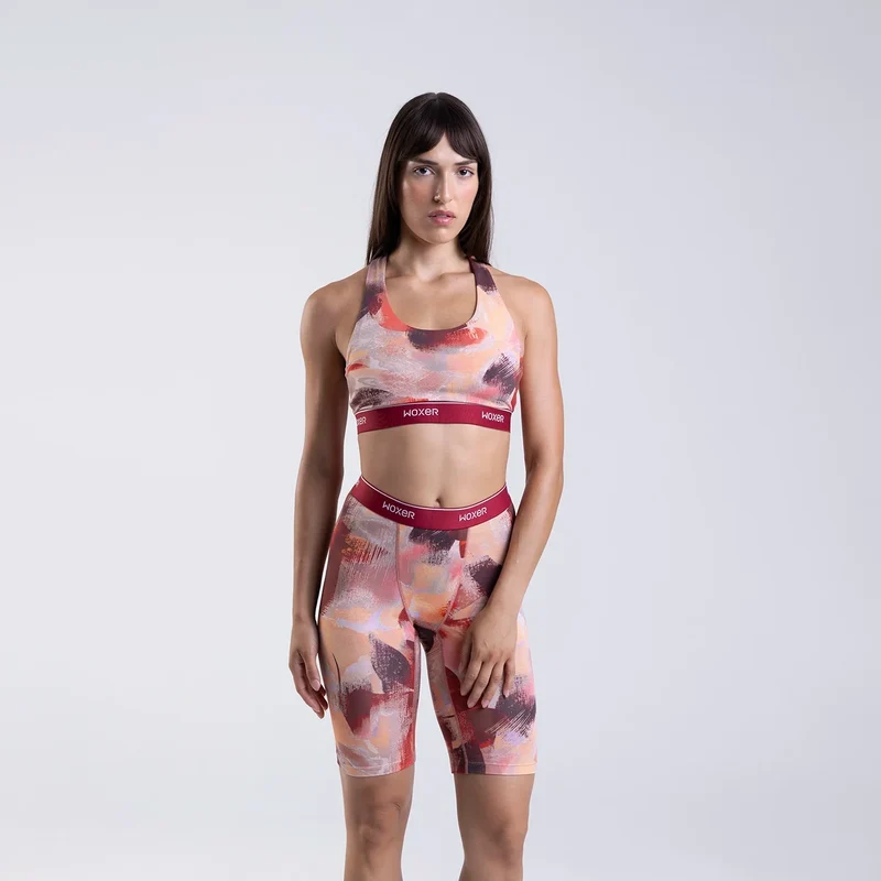 Biker High Waisted Crimson Canvas