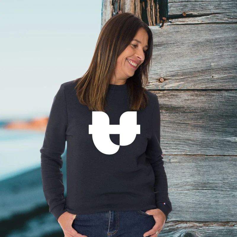 Sweat imprimé en coton bio et col rond