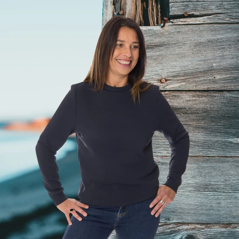 Sweat femme sans capuche - Bleu Marine