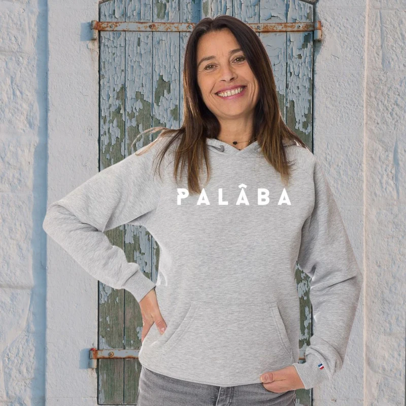 Sweat capuche 300g en coton bio gris