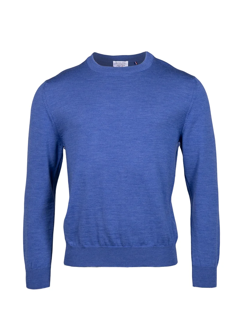 Pull homme en laine bleu élégant