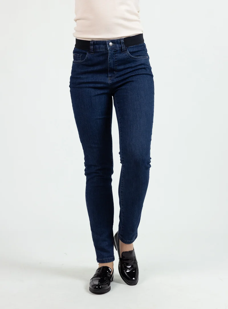 Jean femme en coton bleu indigo